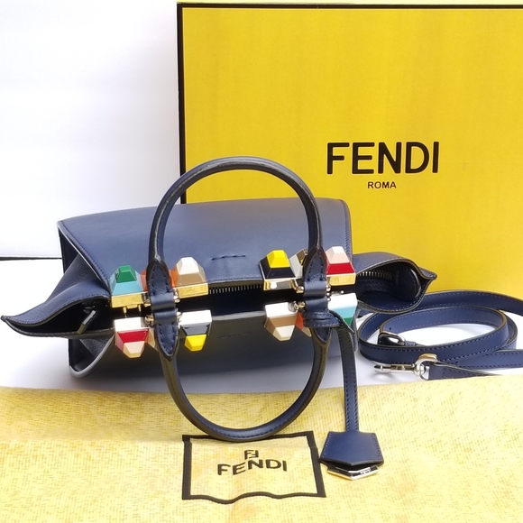 Fendi Petite 3Jours Studded Leather satchel handbag - Picture 10 of 16